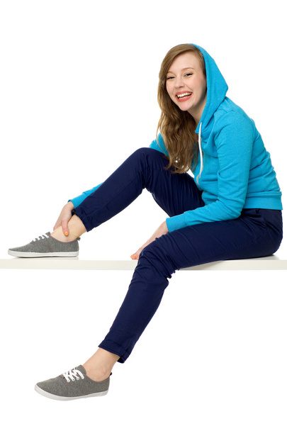 Female teenager wearing hooded top - Foto, Imagem