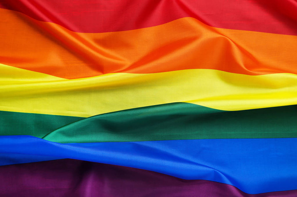 Rainbow flag background, close up - Photo, Image