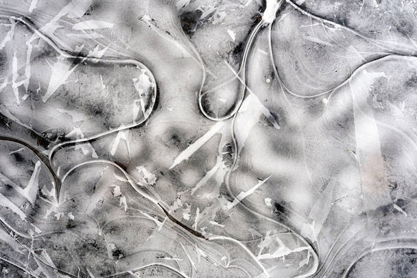 Cracked Split Winter Ice Pattern - Photo, Image