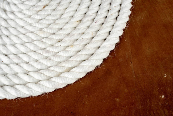 Coil of White Shipping Rope - Fotografie, Obrázek