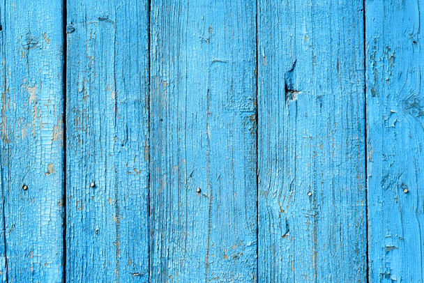 Old Wood Peeling Blue Paint - Foto, Bild