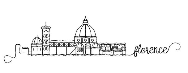 Florenz City Skyline Doodle Zeichen - Vektor, Bild