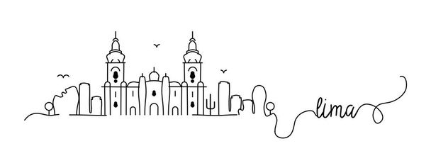 Ciudad del Perú Skyline Doodle Sign
 - Vector, imagen