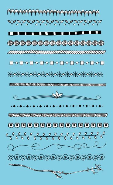 Doodle dividers, borders - Vector, Image