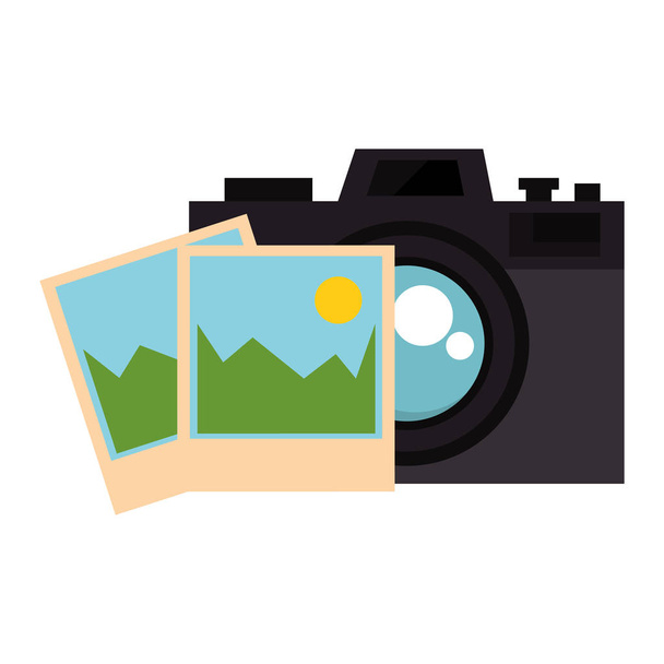cámara fotográfica con fotos
 - Vector, imagen