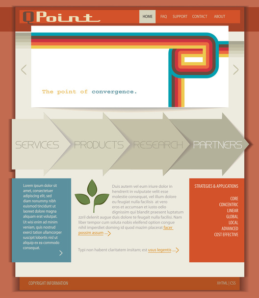 Business Web Site Template - Vector, Image