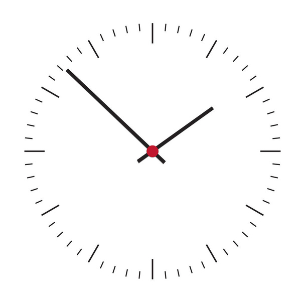 Реалістична ілюстрація годинникового обличчя і червоного центру. Ізольовані на білому тлі - вектор
 - Вектор, зображення