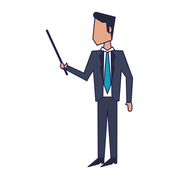 Business teamwork workers avatar blue lines - Vector, Image
