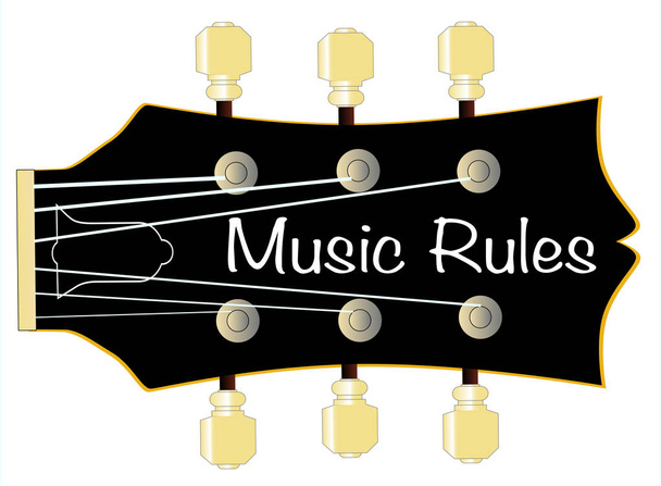 Muziek regels gitaar headstock - Vector, afbeelding