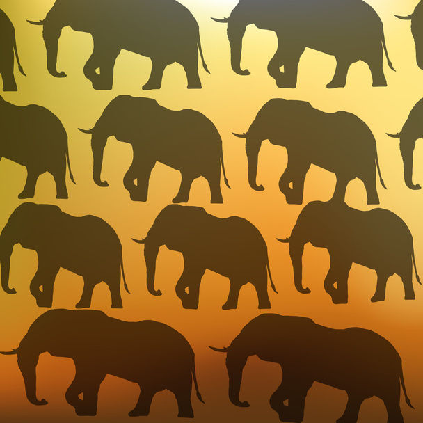 dierlijke achtergrond met olifanten - Vector, afbeelding