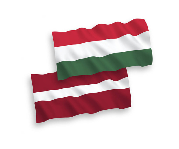Bandiere di Lettonia e Ungheria su sfondo bianco
 - Vettoriali, immagini