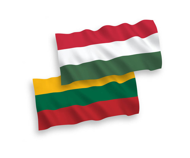 Bandiere della Lituania e dell'Ungheria su sfondo bianco
 - Vettoriali, immagini