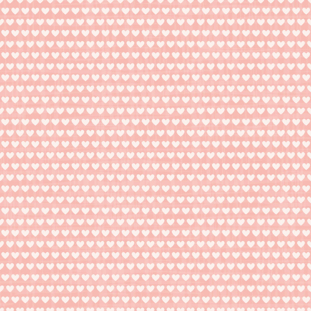 Las filas densas de color blanco crema de los corazones en el ladrillo horizontal repiten el diseño. Patrón de vector geométrico sin costuras sobre fondo rosa texturizado. Ideal para San Valentín, cumpleaños, bienestar, envases de cosméticos, concepto
 - Vector, Imagen