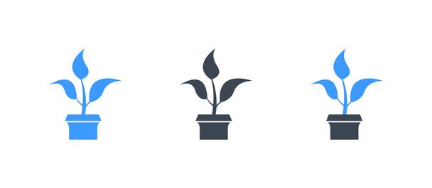 Ikona růstového konceptu-ikona vektoru stromu-glyf vektor - Vektor, obrázek