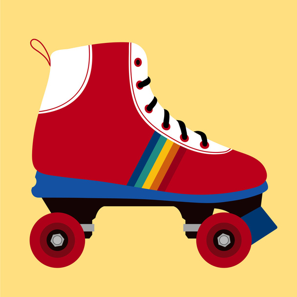 Zapato de patinaje blanco y rojo
 - Vector, Imagen
