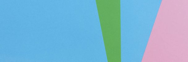 abstrakte geometrische Form hellblau, grün, pastellrosa Hintergrund Papier - Foto, Bild
