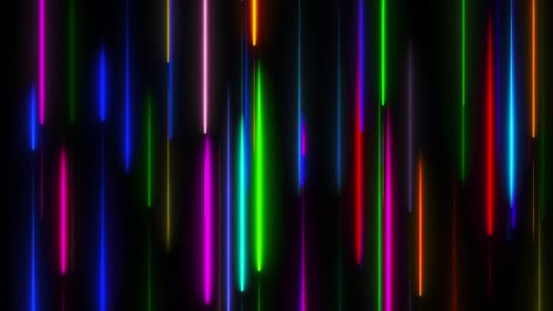 Muchas líneas verticales de iluminación de neón, telón de fondo generado por computadora abstracta, renderizado 3D
 - Metraje, vídeo