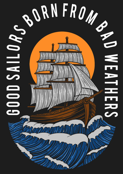 ilustración del diseño de los buenos marineros - Vector, imagen