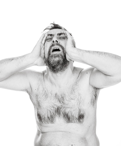 Çıplak gövdeli bir adamın portresi - Fotoğraf, Görsel