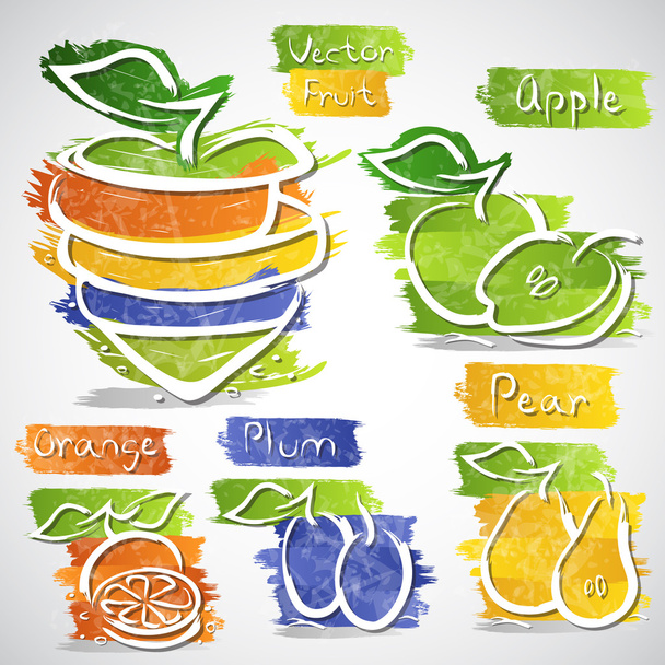 Fruit icons - Vektor, obrázek