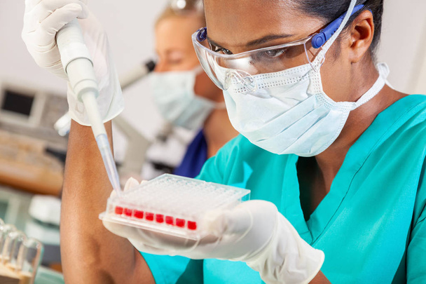 Asian Female Scientist Blood Test Medical Research Lab - Фото, зображення