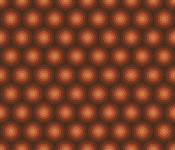 インテージオレンジ幾何学的円シームレスパターン - ベクター画像