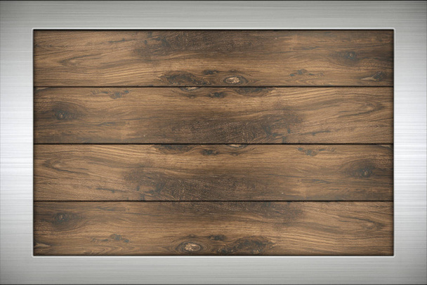 ヴィンテージルックで空白の素朴な木製の地下 - 写真・画像
