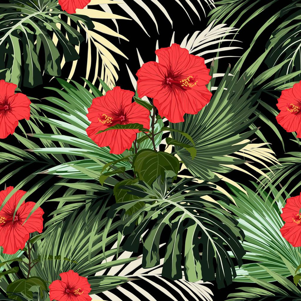 vector illustration of beautiful summer tropical floral pattern background - Vector, Image