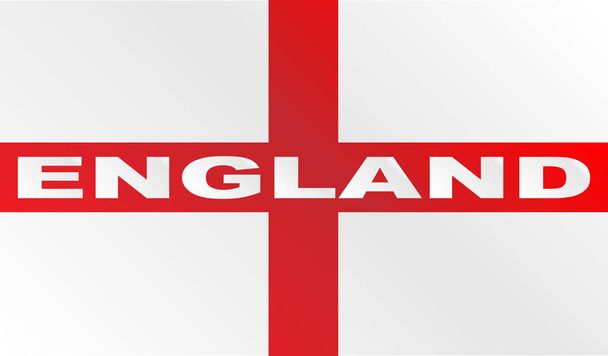 Red Cross Flag of England With Text - Vector, Image