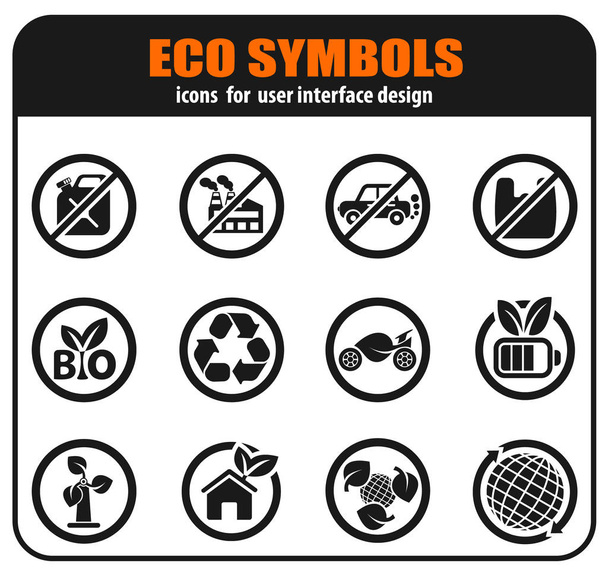 Zestaw ikon ekologicznych - Wektor, obraz