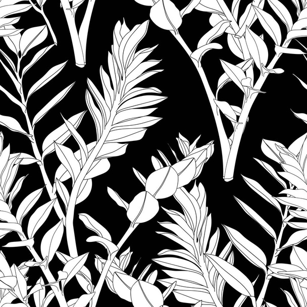 vector illustration of beautiful summer tropical floral pattern background - ベクター画像