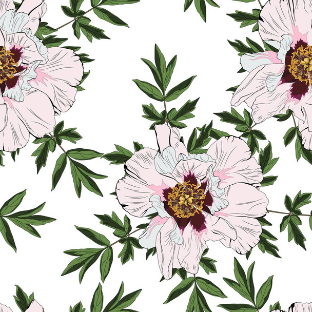 vector illustration of beautiful flowers pattern background - Vector, imagen