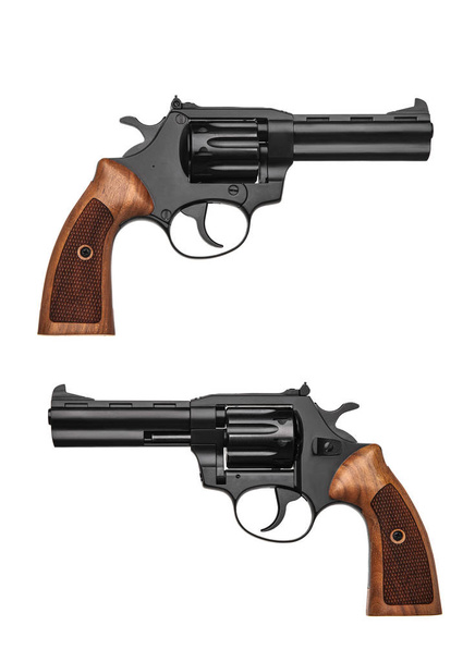 Gun pistol revolver isolated on white back - Fotó, kép