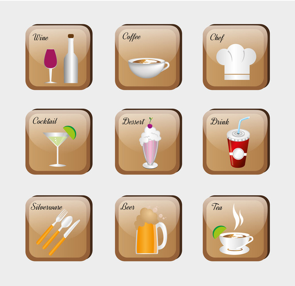 restaurant icons - Vector, Image