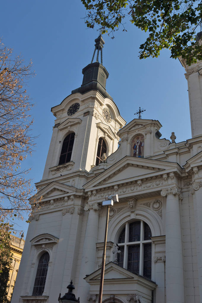 SREMSKI KARLOVCI, VOJVODINA, SERBIA - NOVEMBER 11, 2018: Orthodox St. Nicholas Cathedral church in town of Srijemski Karlovci, Vojvodina, Serbia - Photo, Image