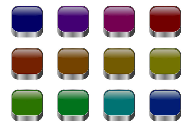 Набор красочных кнопок для сайтов и блогов, современный дизайн
 - Фото, изображение