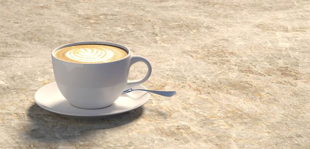 taza de café en la mesa - Ilustración
 - Foto, Imagen