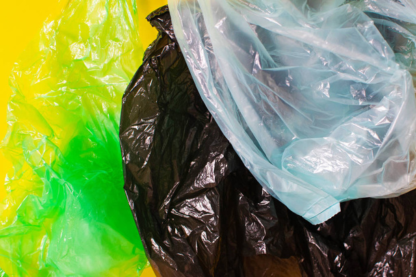 A lot of colorful disposable rubbish bags - Photo, Image