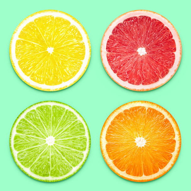 Lemon grapefruit lime orange slice - Foto, Imagem