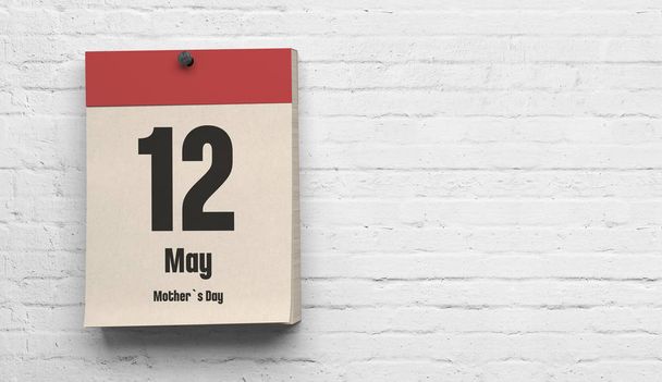 Ημερομηνία ημέρας της μητέρας στο ημερολόγιο - Φωτογραφία, εικόνα