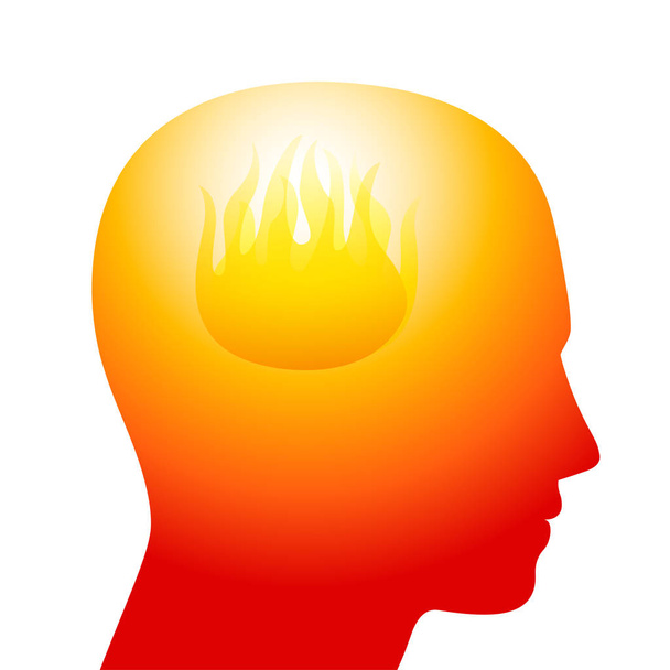 Hothead FireBrand vlam in de hersenen - Vector, afbeelding