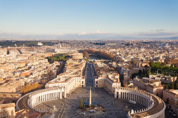 Saint Peter Square widok z lotu ptaka, Watykan - Zdjęcie, obraz