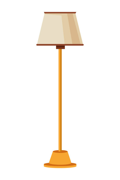 vloerlamp pictogram cartoon geïsoleerd - Vector, afbeelding
