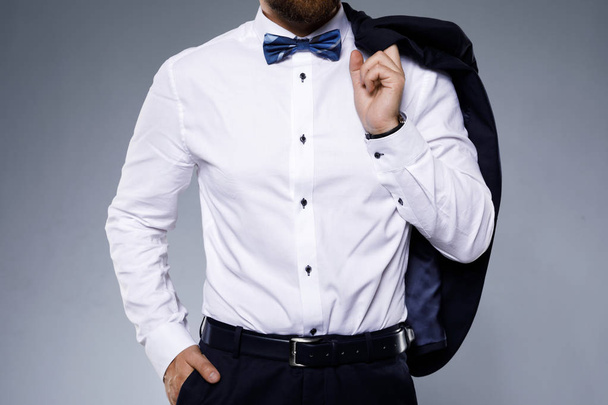 Stylish man wearing bow tie - Photo, Image