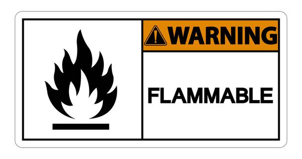 Avertissement Symbole inflammable Signe sur fond blanc, Illustration vectorielle
 - Vecteur, image
