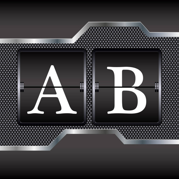 Alphabet métallique de A-B mécanique, illustration vectorielle
 - Vecteur, image