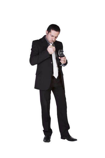 Businessman celebrating with a glass - Φωτογραφία, εικόνα