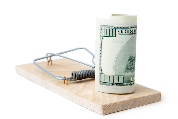 Mousetrap with dollar - Фото, зображення