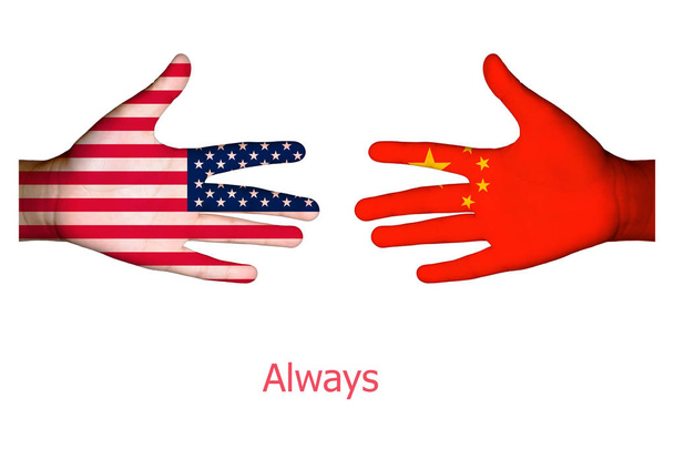 Yhdysvaltain ja Kiinan liput
 - Valokuva, kuva