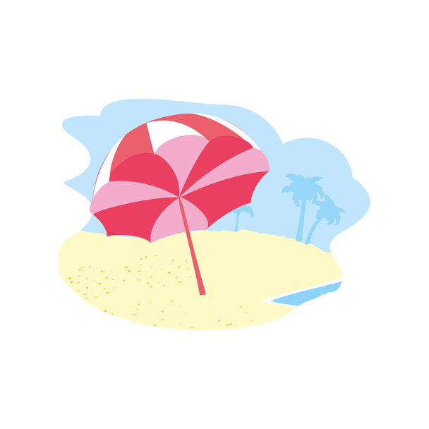 beach umbrella open in the beach - Вектор,изображение